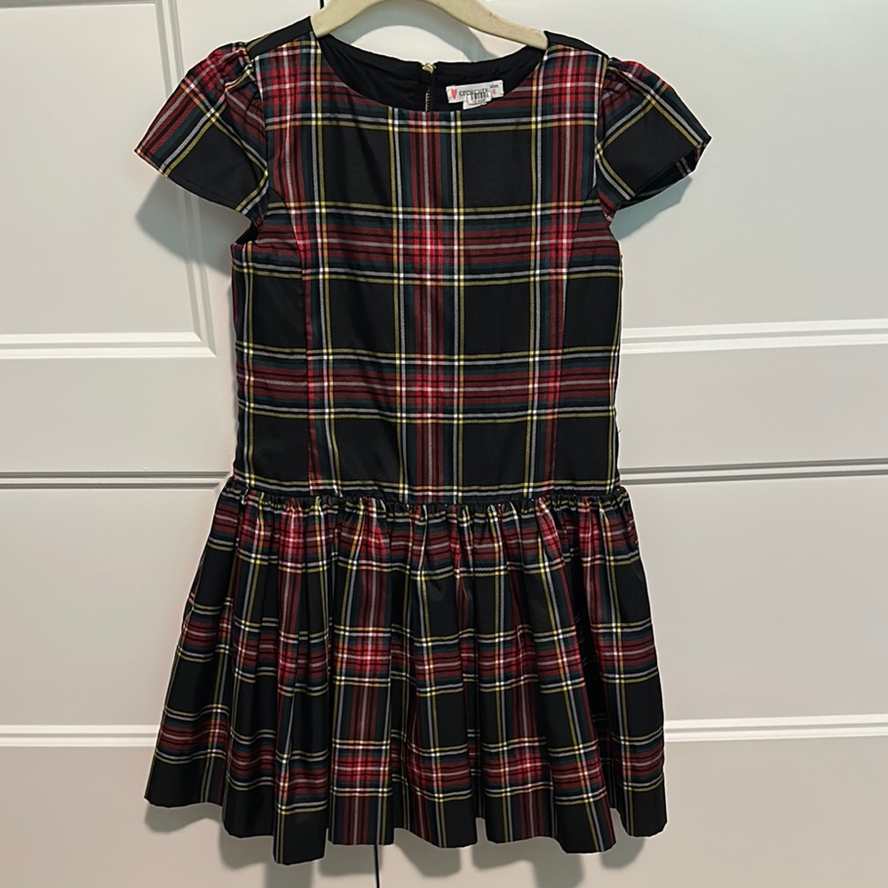 Crewcuts Plaid Kids Dress in Red and Black